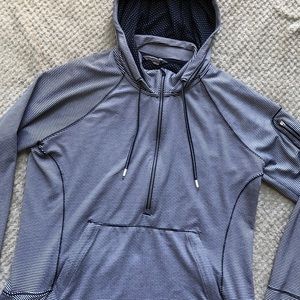 Athleta hoodie blue and white stripe size XL